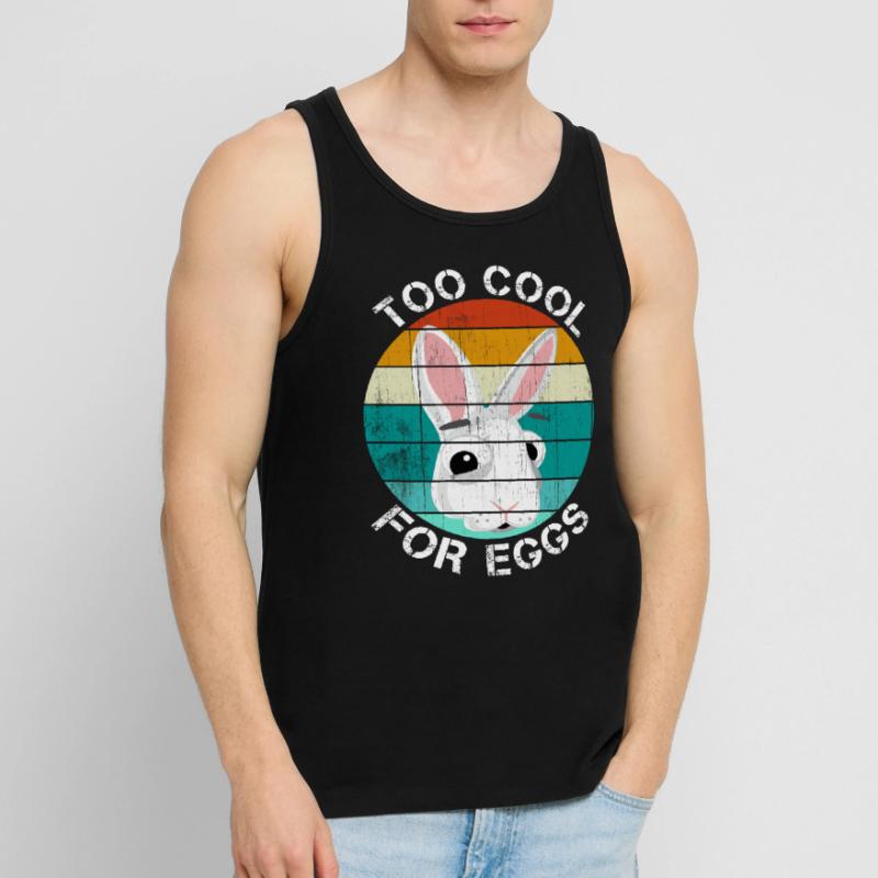 Too cool for eggs Easter gift Easter bunny funny Men's Premium Organic Tank Top