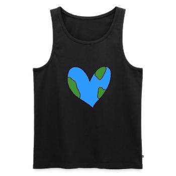 World Symbol Heart Earth - Men's Premium Organic Tank Top - black - Front - Michal (187cm)