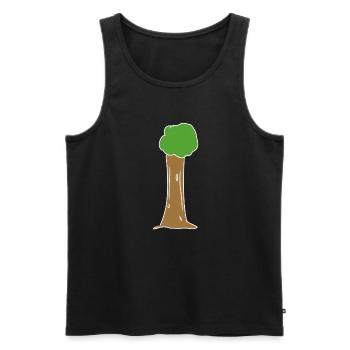 arbre, icône, nature, vert, plante - Débardeur bio Premium Homme - noir - Devant - AI Model Male 178 light (178cm)