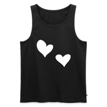 two hearts heart symbol love - Men's Premium Organic Tank Top - black - Front - Michal (187cm)