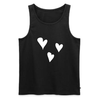 Trois coeurs coeur symbole amour - Débardeur bio Premium Homme - noir - Devant - Michal (187cm)