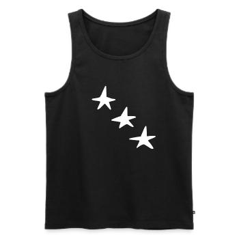 Formes Trois étoiles étoile Icône - Débardeur bio Premium Homme - noir - Devant - Michal (187cm)