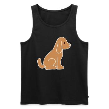 Icône d’animal brun de chien - Débardeur bio Premium Homme - noir - Devant - AI Model Male 178 light (178cm)