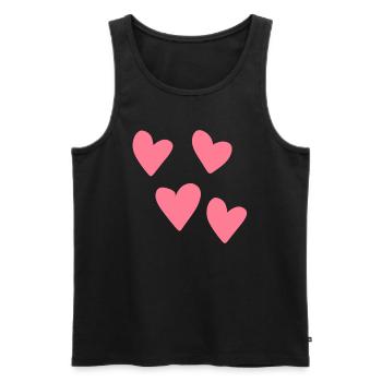 rosa herzen herz muster symbol liebe - Männer Premium Bio Tank Top - Schwarz - Vorne - Michal (187cm)