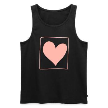 Heart Square Symbol Love Shape Pink - Men's Premium Organic Tank Top - black - Front - AI Model Male 178 light (178cm)