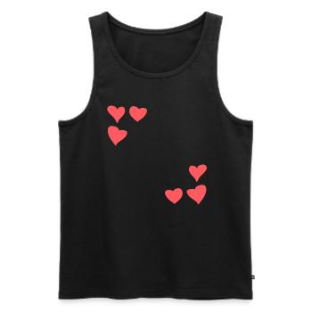 Hearts Pattern Frame Symbol Heart Love Red - Men's Premium Organic Tank Top - black - Front - AI Model Male 178 light (178cm)