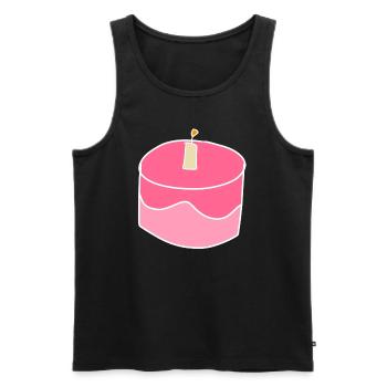 cake strawberry symbol food cake - Men's Premium Organic Tank Top - black - Front - AI Model Male 178 light (178cm)