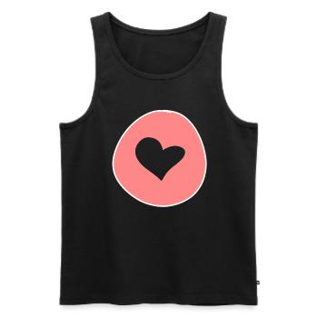 herz form kreis symbol rosa - Männer Premium Bio Tank Top - Schwarz - Vorne - AI Model Male 178 light (178cm)