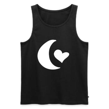 moon symbol shape love heart - Men's Premium Organic Tank Top - black - Front - AI Model Male 178 light (178cm)