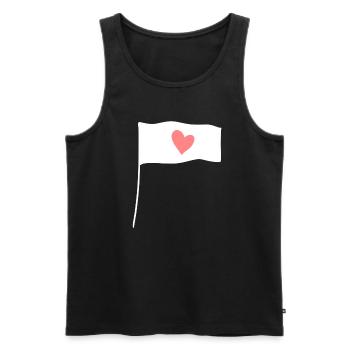 Symbole Drapeau Forme Coeur Rose - Débardeur bio Premium Homme - noir - Devant - AI Model Male 178 light (178cm)
