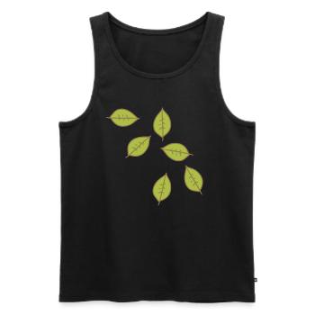feuille vert motif feuilles icône forme nature - Débardeur bio Premium Homme - noir - Devant - AI Model Male 178 light (178cm)
