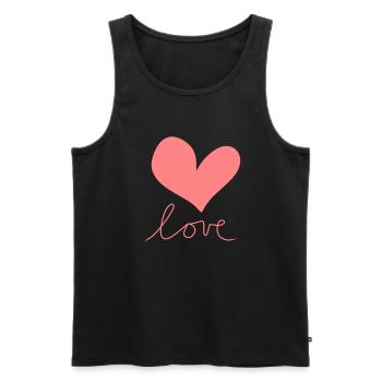 rosa herz liebe symbol - Männer Premium Bio Tank Top - Schwarz - Vorne - Michal (187cm)