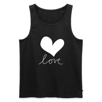 Symbole d’amour du cœur - Débardeur bio Premium Homme - noir - Devant - AI Model Male 178 light (178cm)