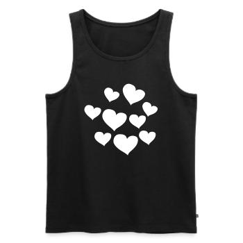 heart pattern hearts symbol love - Men's Premium Organic Tank Top - black - Front - AI Model Male 178 light (178cm)