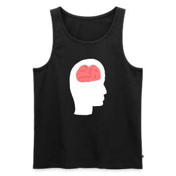 Profil de la tête Humain Côté Cerveau - Débardeur bio Premium Homme - noir - Devant - Michal (187cm)