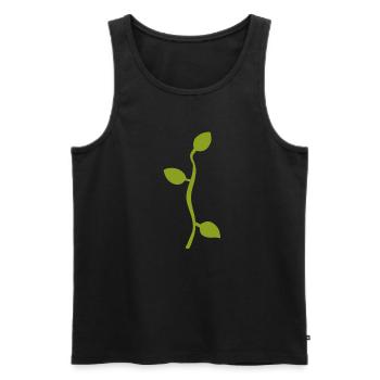 Feuille Feuilles Ligne Nature Vert Branche - Débardeur bio Premium Homme - noir - Devant - AI Model Male 178 light (178cm)