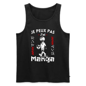Je peux pas jai manga football - Débardeur bio Premium Homme - noir - Devant - Michal (187cm)