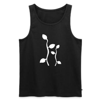 leaf leaves line nature branch plants - Men's Premium Organic Tank Top - black - Front - AI Model Male 178 light (178cm)