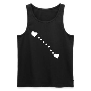 Cercles de cœur Point Hearts - Débardeur bio Premium Homme - noir - Devant - Michal (187cm)