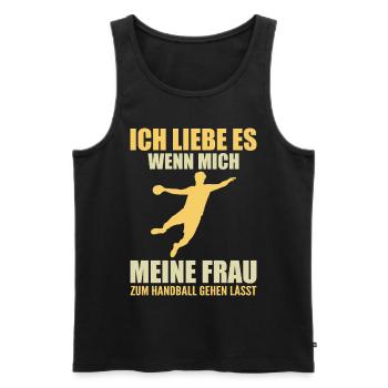 Handball Player Handball Gift - Men's Premium Organic Tank Top - black - Front - Michal (187cm)