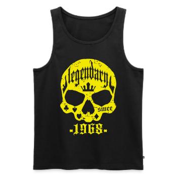 Legendary since 1968 - Männer Premium Bio Tank Top - Schwarz - Vorne - AI Model Male 178 light (178cm)