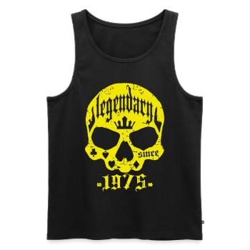 Legendary since 1975 - Men's Premium Organic Tank Top - black - Front - Michal (187cm)