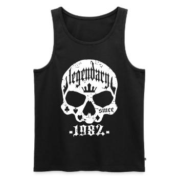 Legendary since 1982 - Men's Premium Organic Tank Top - black - Front - Michal (187cm)