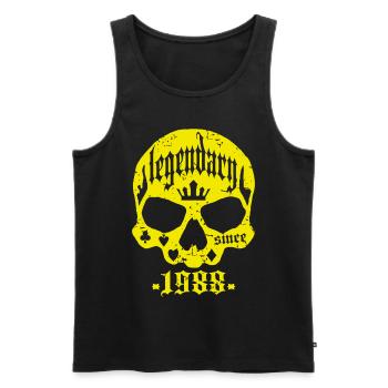 Legendär seit 1988 - Männer Premium Bio Tank Top - Schwarz - Vorne - AI Model Male 178 light (178cm)