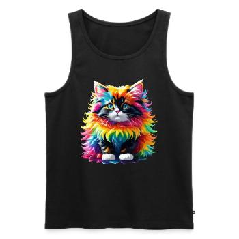 Cat Cat Rainbow Cute Cute Kids - Men's Premium Organic Tank Top - black - Front - AI Model Male 178 light (178cm)