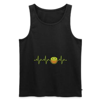 Kiwi - Männer Premium Bio Tank Top - Schwarz - Vorne - Michal (187cm)