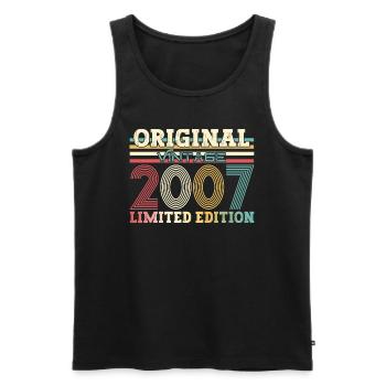 Original 2007 Vintage 2007 17th Birthday 2007 - Men's Premium Organic Tank Top - black - Front - Michal (187cm)