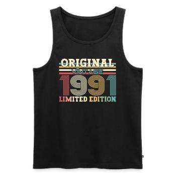 Original 1991 Vintage 1991 Birthday 1991 - Men's Premium Organic Tank Top - black - Front - AI Model Male 178 light (178cm)