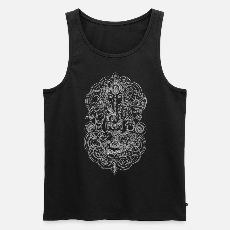 Ganesh - Männer Premium Bio Tank Top - Schwarz