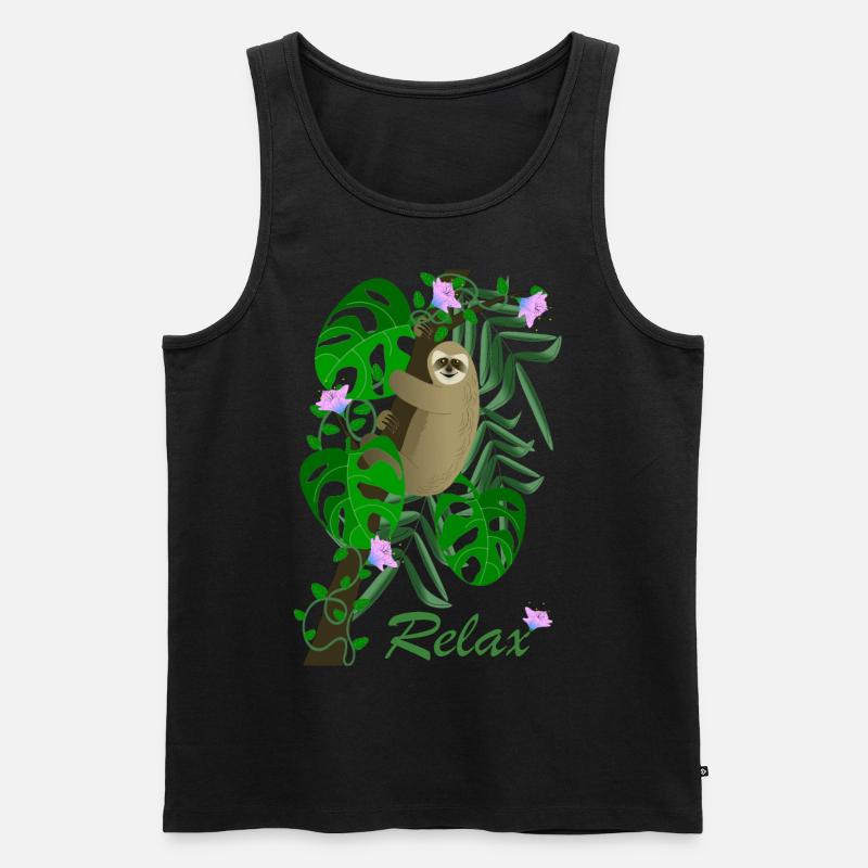 Faultier - Männer Premium Bio Tank Top - Schwarz