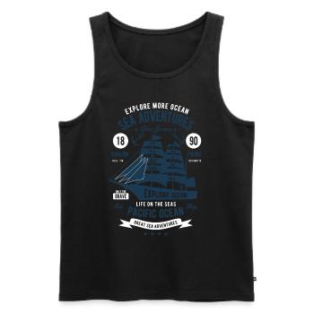 Sea Adventures - Men's Premium Organic Tank Top - black - Front - AI Model Male 178 light (178cm)
