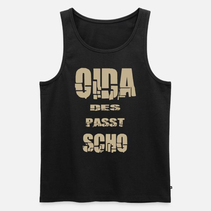 Oida des passt scho - Männer Premium Bio Tank Top - Schwarz