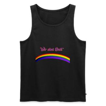 Coloré gay gay lesbienne Antifa - Débardeur bio Premium Homme - noir - Devant - AI Model Male 178 light (178cm)