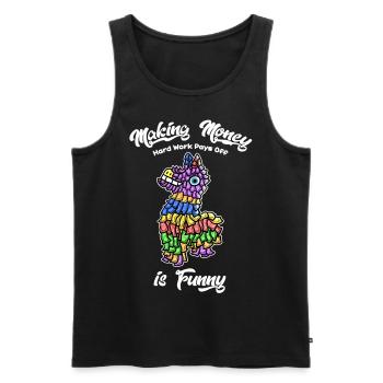 making money is funny by haka - Männer Premium Bio Tank Top - Schwarz - Vorne - Michal (187cm)
