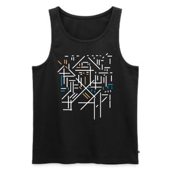 Architecture Abstrait - Débardeur bio Premium Homme - noir - Devant - Michal (187cm)