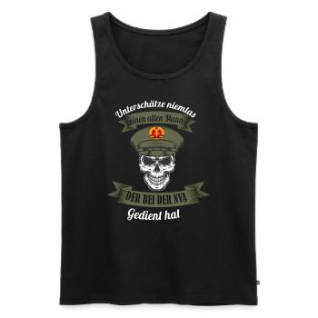 NVA Veteran DDR Armee - Männer Premium Bio Tank Top - Schwarz - Vorne - AI Model Male 178 light (178cm)