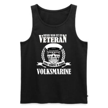 Veteran Volksmarine NVA nationale Volksarmee - Männer Premium Bio Tank Top - Schwarz - Vorne - Michal (187cm)