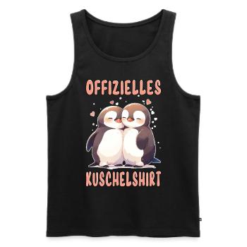 Offizielles Kuschelshirt Pinguine Liebe Herz Süß - Männer Premium Bio Tank Top - Schwarz - Vorne - Michal (187cm)