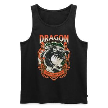 Dragon Fantasy Magic Mysticism Creature Animal Vintage - Men's Premium Organic Tank Top - black - Front - AI Model Male 178 light (178cm)
