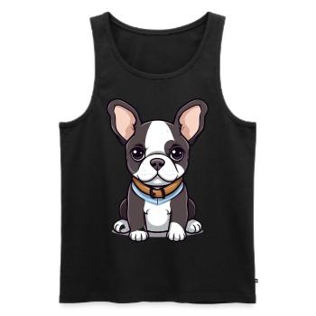Niedliche Bulldogge Mops Hund - Männer Premium Bio Tank Top - Schwarz - Vorne - Michal (187cm)