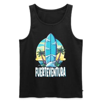 Fuerteventura Surf Planche de surf Palm Trees Island Été - Débardeur bio Premium Homme - noir - Devant - Michal (187cm)