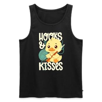 Hooks And Kisses - Männer Premium Bio Tank Top - Schwarz - Vorne - AI Model Male 178 light (178cm)