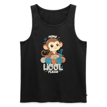 More wool please - Men's Premium Organic Tank Top - black - Front - AI Model Male 178 light (178cm)