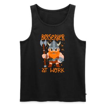 Berserker à l’œuvre - Débardeur bio Premium Homme - noir - Devant - AI Model Male 178 light (178cm)