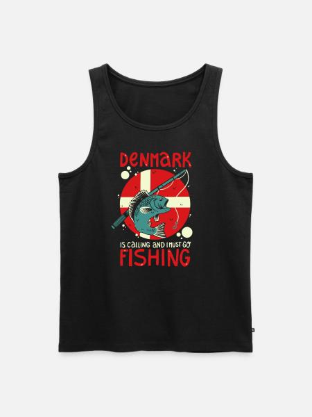 Fishing in Denmark - Men's Premium Organic Tank Top - black