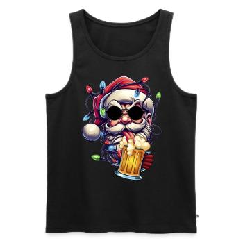 Weihnachtsmann lecker Bierchen Prost Bier - Männer Premium Bio Tank Top - Schwarz - Vorne - AI Model Male 178 light (178cm)